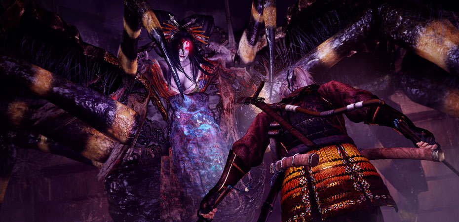 Screenshot de Nioh mostrando os detalhes nos personagens