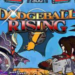 Imagem de jogabilidade e logo de Dodgeball Rising.