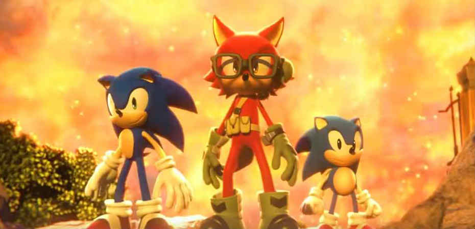 Imagem dos três protagonistas de Sonic Forces