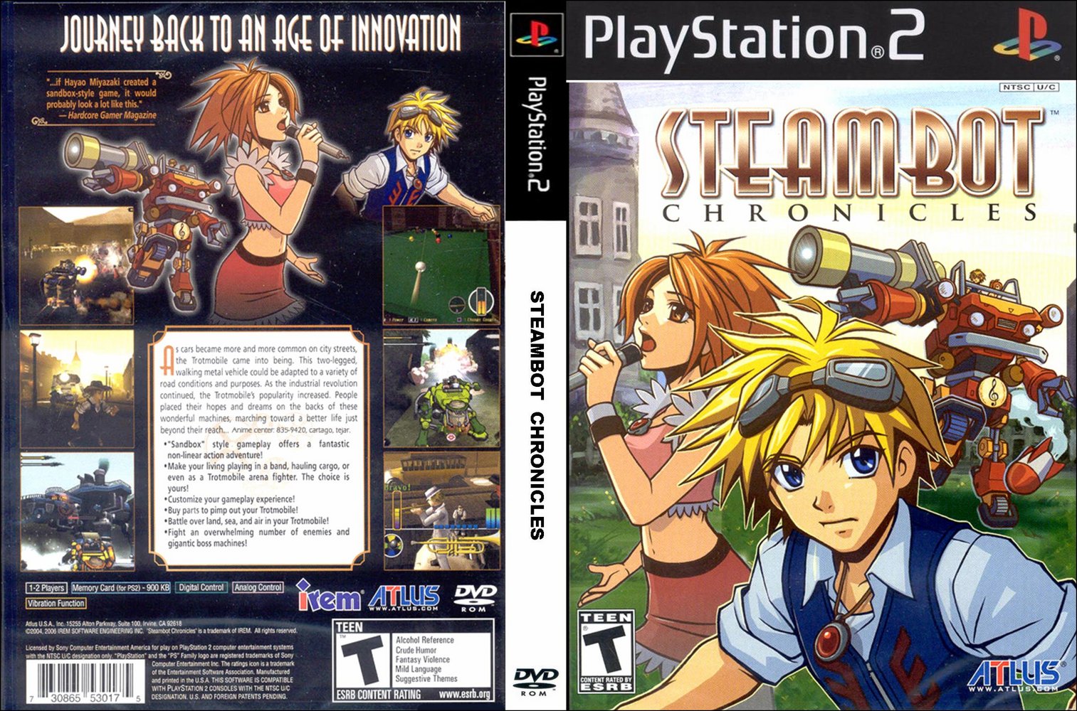 Capa norte-americana de Steambot Chronicles