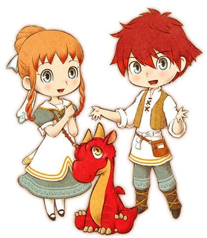 Arte dos personagens principais de Little Dragons Café