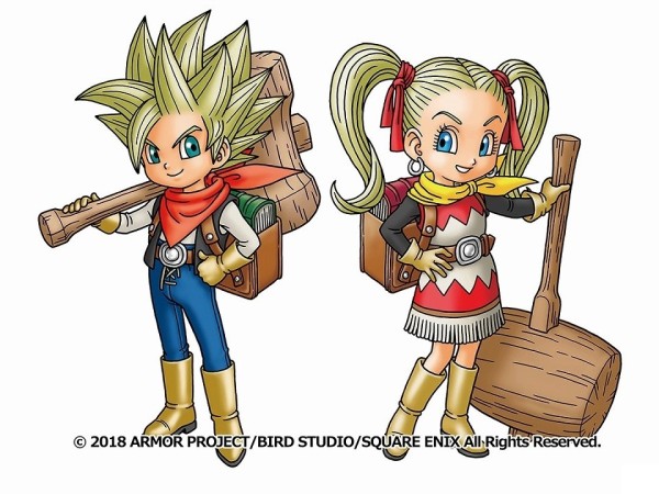 Artwork dos protagonistas de Dragon Quest Builders 2