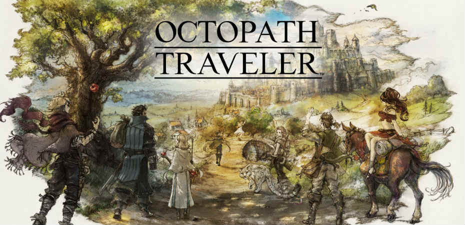Arte e logo de Octopath Traveler