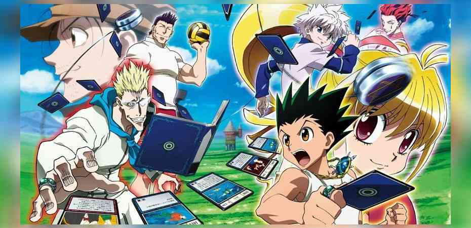 Artwork do arco Greed Island do anime Hunter x Hunter, inspiração para o novo jogo "Greed Adventure".