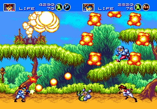 Jogabilidade de Gunstar Heroes