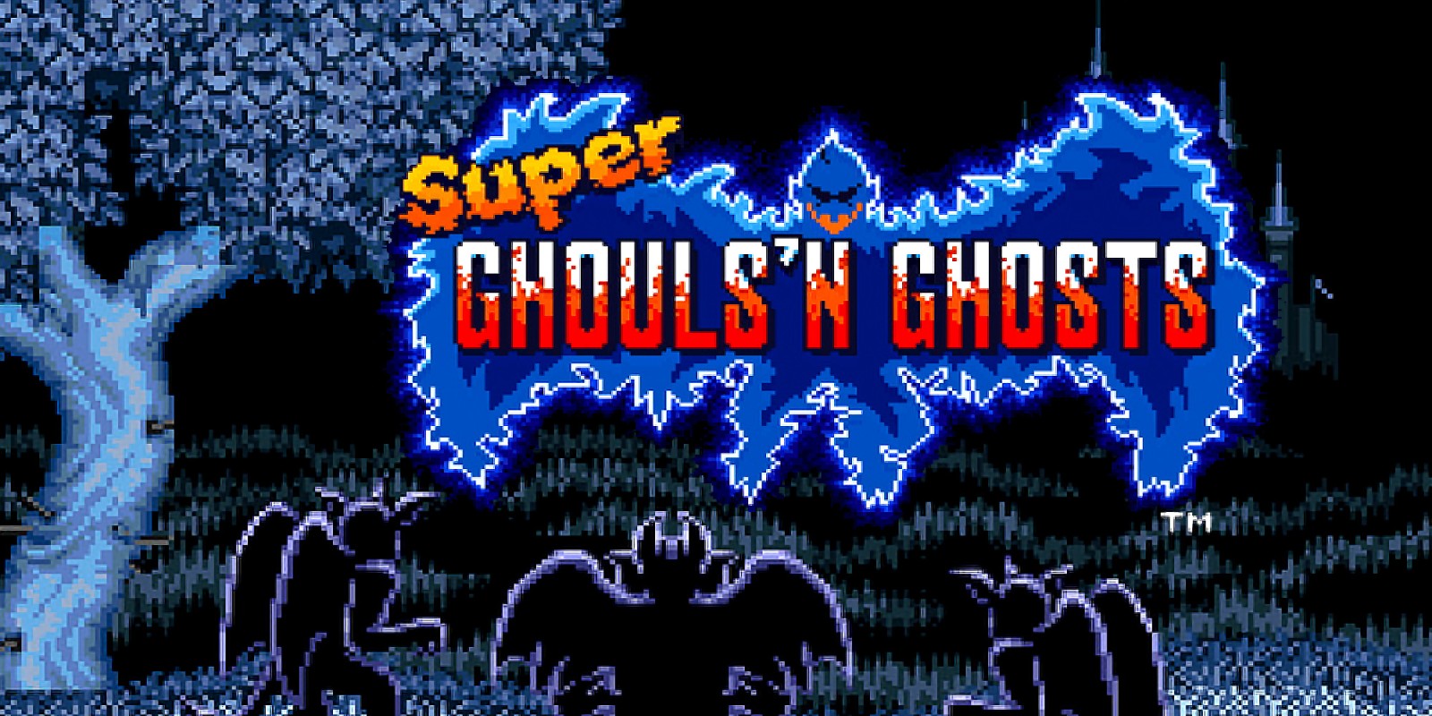 Tela de título de Super Ghouls 'n Ghosts