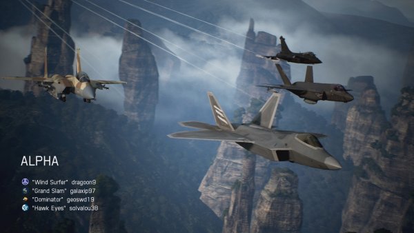 Screenshot do modo multiplayer de Ace Combat 7: Skies Unknown