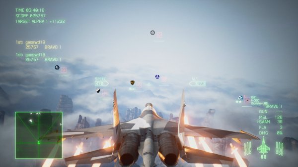 Screenshot do modo multiplayer de Ace Combat 7: Skies Unknown