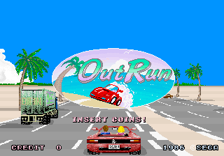 Tela de título do jogo OutRun