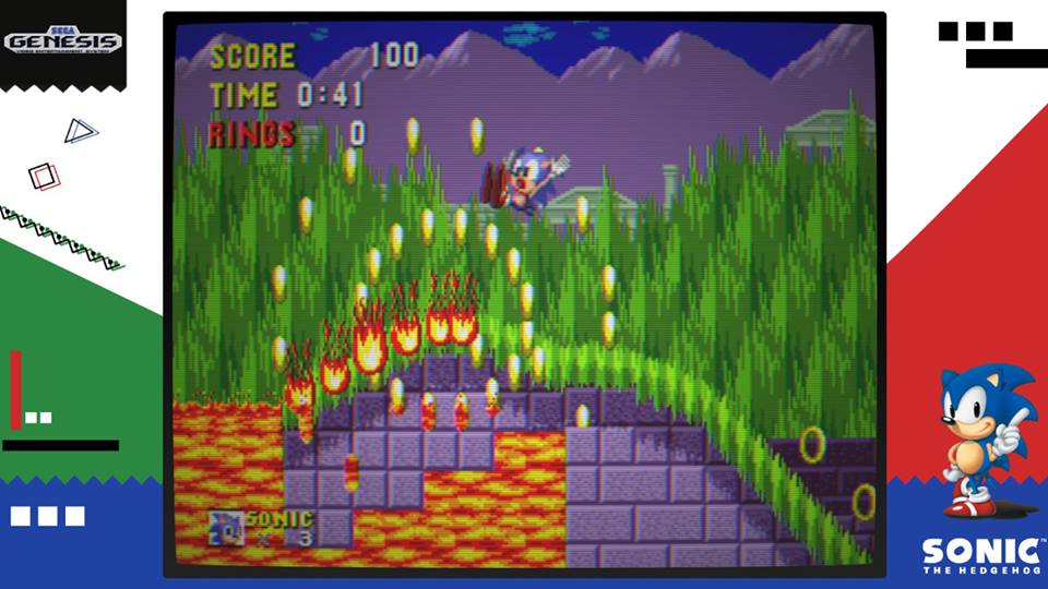 Tela de gameplay de Sega Ages: Sonic the Hedgehog