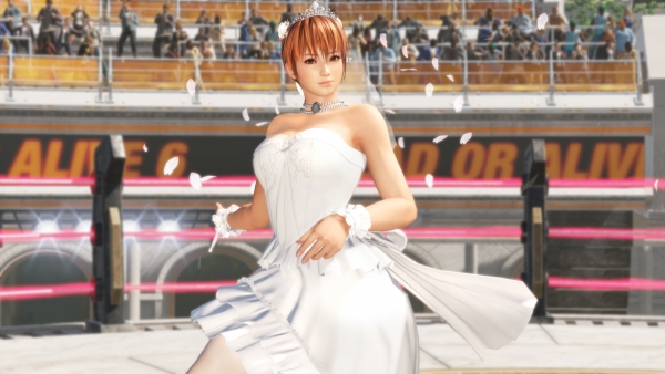 Kasumi de Dead or Alive 6 em vestido de casamento