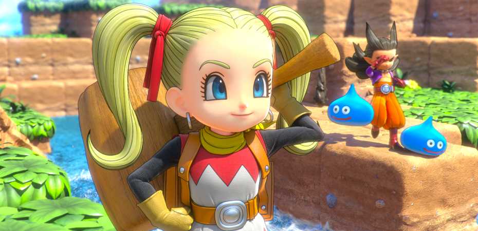 Screenshot de uma das versões da abertura de Dragon Quest Builders 2