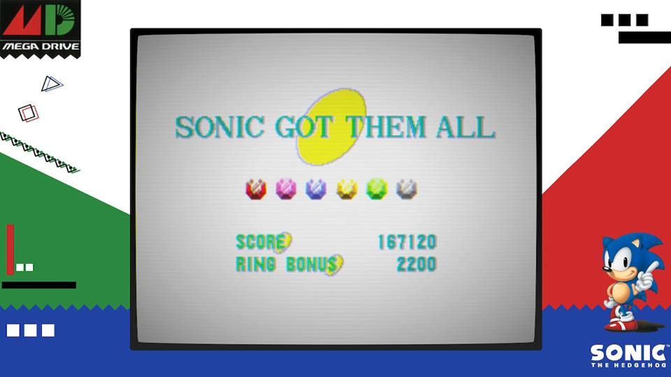 Tela de gameplay de Sega Ages: Sonic the Hedgehog