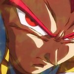 Vegeta na forma de Super Saiyajin Deus no filme Dragon Ball Super: Broly que também aparecerá em Dragon Ball Xenoverse 2