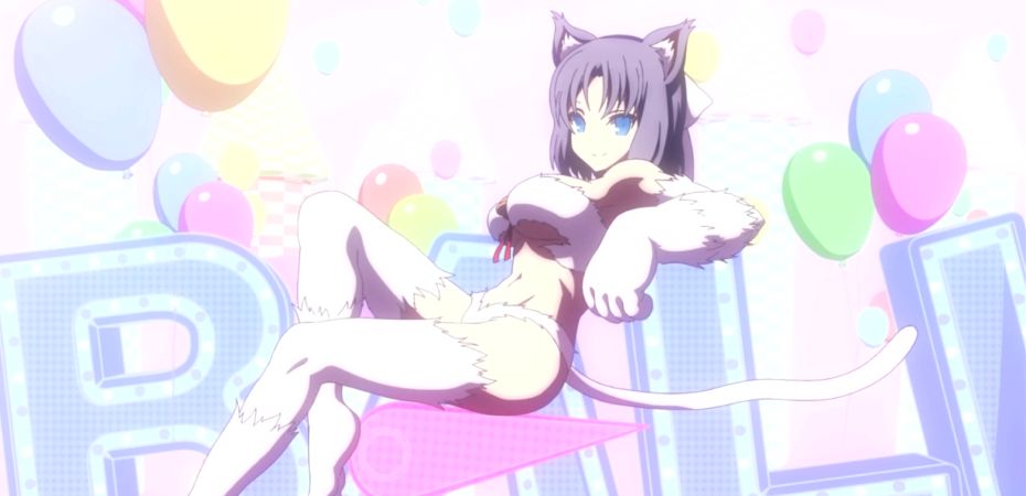 Screenshot da opening de Senran Kagura Peach Ball