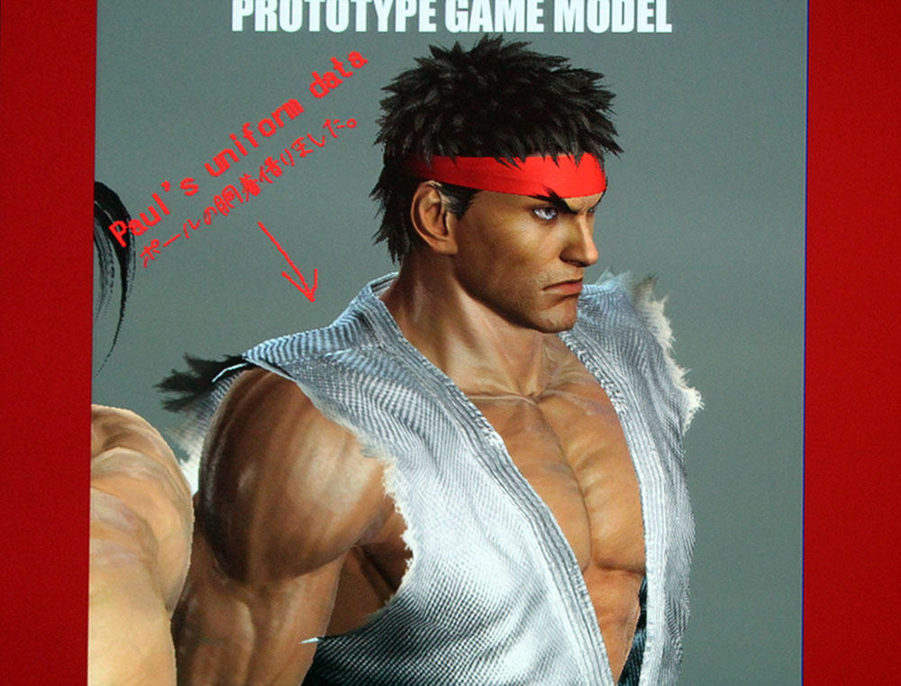 Imagem do modelo 3D protótipo de Ryu em Tekken X Street Fighter