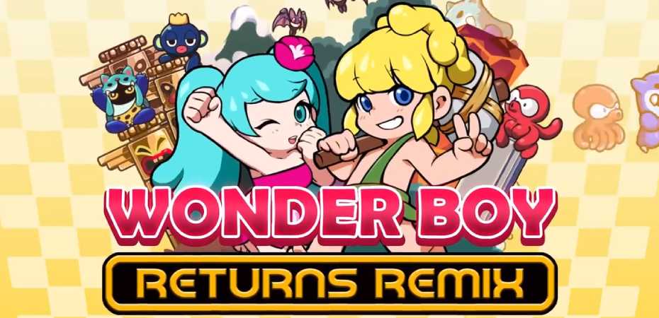 Arte e logotipo de Wonder Boy Returns Remix