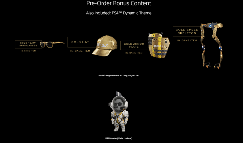 Conteúdo bônus de pré-venda de Death Stranding