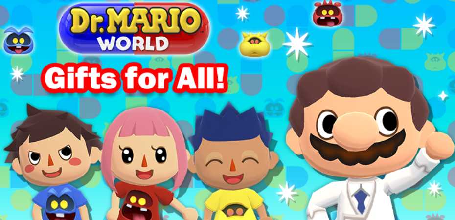 Imagem de colaboração entre Animal Crossing: Pocket Camp e Dr. Mario World