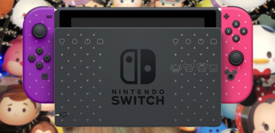 Imagem do Nintendo Switch com tema de Disney Tsum Tsum