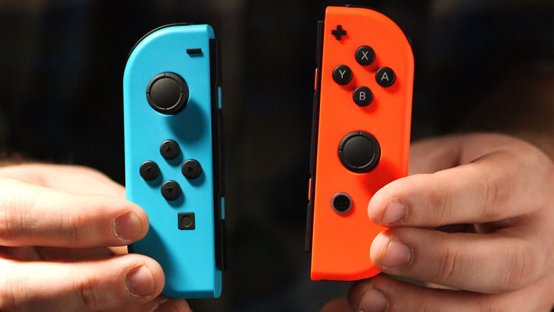 Foto dos controles Joy-Con do Nintendo Switch