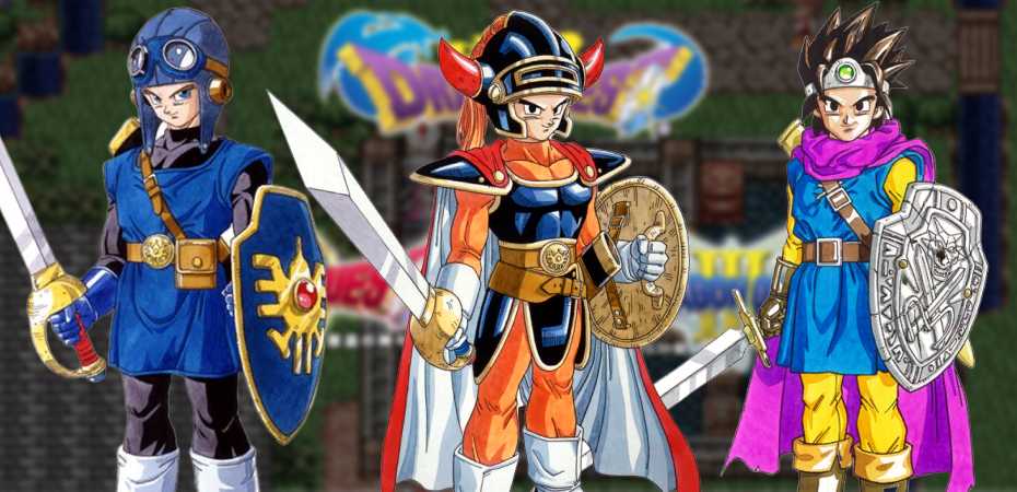 Imagens dos protagonistas da "trilogia Erdrick" de Dragon Quest