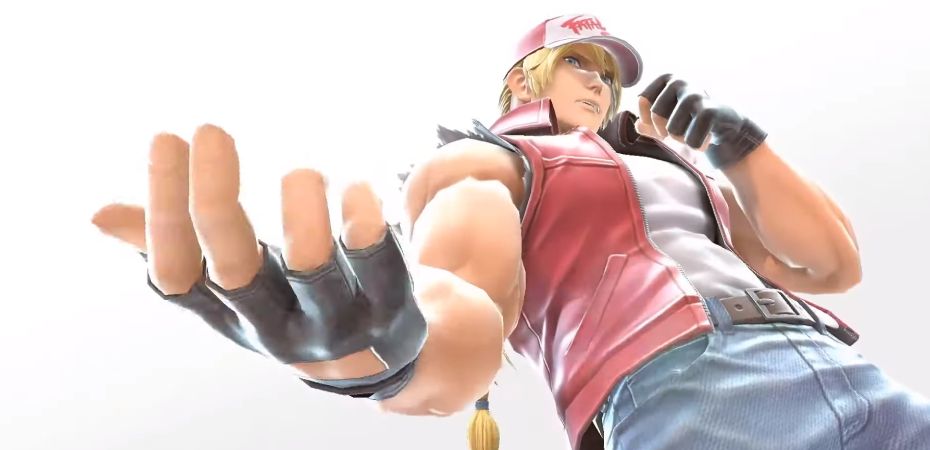 Captura de tela do trailer de anuncio de Terry Bogard em Super Smash Bros. Ultimate