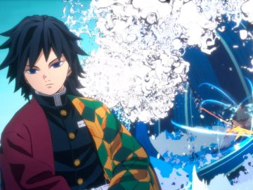 Screenshot de Giyu Tomioka em Demon Slayer: Kimetsu no Yaiba - Hinokami Keppuutan