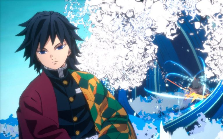 Screenshot de Giyu Tomioka em Demon Slayer: Kimetsu no Yaiba - Hinokami Keppuutan